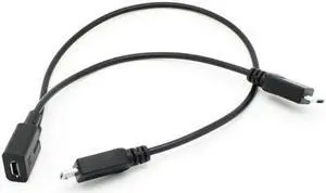 CY Micro USB Female to 2 Micro USB Male Splitter Extension Cable U2-110-BK