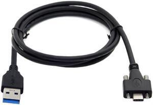 CY USB 3.1 Type-C Dual Screw Locking to Standard USB3.0 Data Cable 3m Panel Mount Type UC-048-3.0M