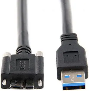 CY 1.2M USB 3.0 A type Cable Male to Micro USB 3.0 B Male with Mount Panel Screws for Hard Disk Mobile Phone U3-106-1.2M
