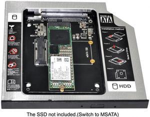 CY MSATA NGFF B/M-key SSD to Slimline SATA 13Pin Caddy Case for 9.5mm Universal Laptop CD / DVD-ROM Bay SA-025