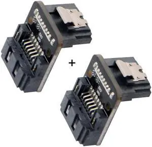 Jimier SATA 7Pin Female to 7pin Male Up 90 Degree Angled Adapter Mainboard Motherboard for Desktops SSD HDD SA-017-UP