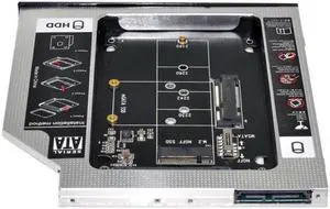 Xiwai MSATA NGFF B/M-key SSD to Slimline SATA 13Pin Caddy Case for 9.5mm Universal Laptop CD / DVD-ROM Optical Bay