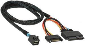 Jimier U.2 U2 SFF-8639 NVME PCIe SSD Cable for Mainboard SSD M.2 SFF-8643 Mini SAS HD SF-093-0.5M