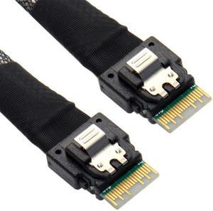 Jimier Slim Line SAS 4.0 SFF-8654 4i 38pin Host to SFF-8654 38pin Target Raid Cable 50cm SF-100-0.5M