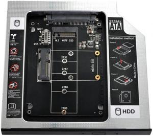 Jimier MSATA NGFF B/M-key SSD to Slimline SATA 13Pin Caddy Case for 9.5mm Universal Laptop CD / DVD-ROM Bay SA-025