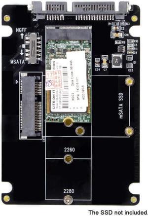 Jimier Combo M.2 NGFF B-key & mSATA SSD to SATA 3.0 Adapter Converter Case Enclosure with Switch SA-011