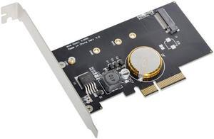 Jimier PCI-E 3.0 x4 to M.2 NGFF M Key SSD Nvme Card Adapter PCI Express with Power Failure Protection 4.0F Super Capacitor SA-022
