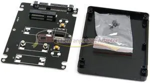 Jimier Mini PCI-E mSATA SSD to 2.5" SATA Hard Disk Enclosure Case Converter Adapter for Intel Samsung Asus SSD SA-092-BK
