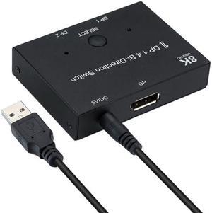 Jimier DP DisplayPort 1.4 Bi-Direction Switch MST Hub Support HDCP SST Extended 8K@30hz 4K@60hz DP-030