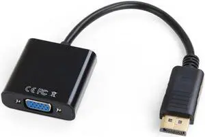 Jimier DP DisplayPort Display Port Source to VGA Female Sink Monitor Projector Cable Support ATI Eyefinity Black DP-007