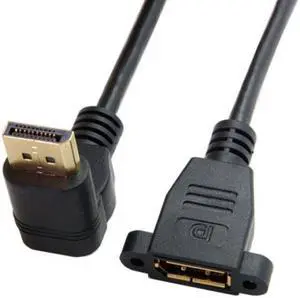 Jimier DisplayPort Display Port Male to Female 90 Degree Up Angled Extension Cable DP-015-UP