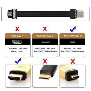 0.2M CY CYFPV HDMI Male to Micro HDMI Female Extension FPC Flat Cable 1080P for FPV HDTV Multicopter Aerial Photography HD-188-BK 0.2M CY CYFPV HDMI Male to Micro HDMI Female Extension FPC Flat Cable 1080P for FPV HDTV Multicopter Aerial Photography HD-188-BK