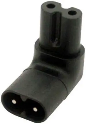 Jimier Figure 8 IEC 320 C7 to C8 90 Degree Up Down Angled Right Angle AC Power Adapter Extension PW-118