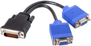 FVH DMS-59pin Male to Dual 15Pin VGA RGB Female Splitter Extension Cable for PC Graphics Card DB-025