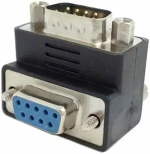 Jimier D-Sub RS232 9Pin Male to Female Up Angled 90 Degree Extension Adapter DB-016-UP