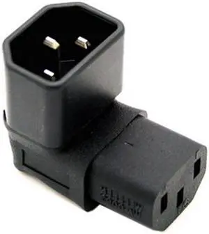 Jimier IEC Male C14 to Up Direction Right Angled 90 Degree IEC Female C13 Power Extension Adapter PW-121-UP