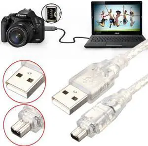 Jimier USB Male to Firewire IEEE 1394 4 Pin Male iLink Adapter Cord Cable for SONY DCR-TRV75E DV FW-037 CA-037