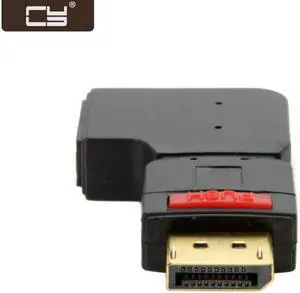 CY Right Angled 90 Degree DisplayPort Male to Female Extension Adapter Standard DP 4K DP-086-RI