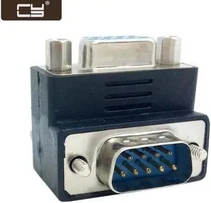 CY Down Right Angled 270 degree  RS232 D-Sub 9Pin Male screw type To Female Nut type extension Adapter DB-001-DN