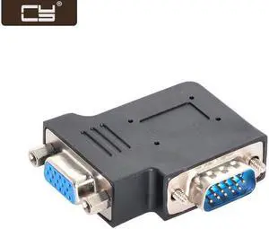 CY Vertical Flat Left Angled 90 Degree VGA SVGA Male To Female extension Adapter DB-002-LE