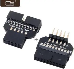 CY 1set Reversible USB 2.0 9Pin Housing to Motherboard USB 3.0 20pin Header Female Adapter U2-026