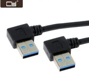 CY USB 3.0 Type-A 90 Degree Right Angled to Right Angled Data Cable for Hard Disk Computer U3-291-RI