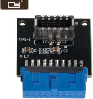 CY USB 3.1 Front Panel Socket Key-A Type-E to USB 3.0 20Pin Header Male Extension Adapter for Motherboard UC-308