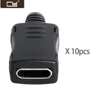 CY 10set DIY 4pin USB 2.0 Type C Female Socket Connector SMT type with PC Board & Housing & 3.0mm SR UC-227