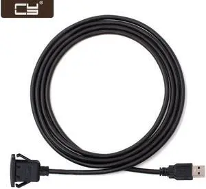 CY 1m Waterproof Single USB 3.0 Extension Latch Mount Car AUX Cable for Dashboard Panel U3-030-1P