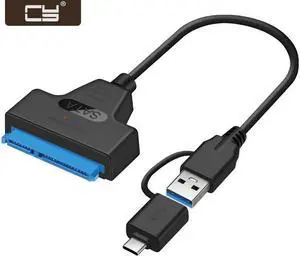 CY Type C & USB 3.0 Male to SATA 22 Pin 2.5" Hard disk driver SSD Adapter Cable for Macbook & Laptop UC-147