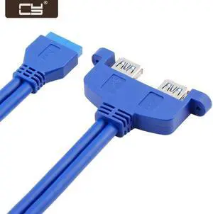 CY Internal 2Pin USB 3.0 Female Mount panel to Motherboard 20pin cable with PCI bracket U3-066