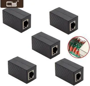 CY 5pcs/lot Lightning Protection RJ45 UTP STP CAT6 CAT5e Female to Female Network Lan Adapter Extender UT-013-5PCS