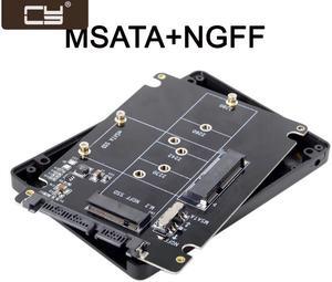 CY Combo M.2 NGFF B-key & mSATA SSD to SATA 3.0 Adapter Converter Case Enclosure with Switch SA-011
