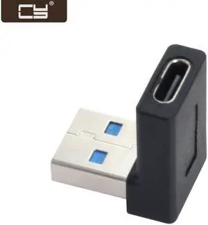 CY USB-C Type C Female 90 Degree Down Angled to USB 3.0 A Male Data Adapter for Laptop Desktop UC-357-DN