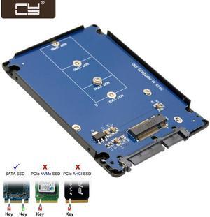 CY B+M Key Socket 2 M.2 NGFF (SATA) SSD to 2.5 SATA Adapter Card Adapter with Black Metal Case SA-104-BK