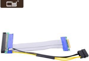CY PCI-E Express 4x to 16x Flex Cable Extender Converter Riser Card Adapter with 4pin Power 15cm EP-005