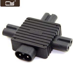 CY IEC 320 Figure 8 C8 Male to 3X Female C7 Splitter Power Adapter for Power Supply 1 in 3 out PW-120