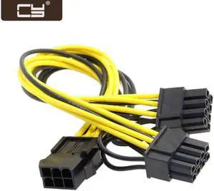CY PCI-E PCI Express ATX 6Pin Male to Dual 8Pin & 6Pin Female Video Card Extension Splitter Power Cable PW-185