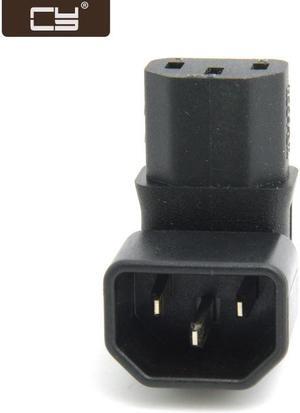 CY IEC Male C14 to Down Right Angled 90 Degree IEC Female C13 Power Extension Adapter PW-121-DN