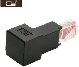 CY Up Angled 90 Degree 8P8C FTP STP UTP Cat 5e Male to Female Lan Ethernet Network Extension Adapter UT-010-UP