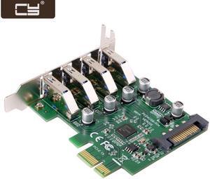 CY Low Profile 4 Ports PCI-E to USB 3.0 HUB PCI Express Expansion Card Adapter 5Gbps for Motherboard U3-101
