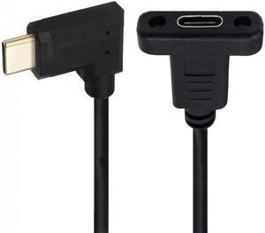 CY 90 Degree Left & Right Angled USB-C USB 3.1 Type C Male to Female Extension Data Cable 30cm
