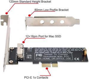 KAIBOXIXI PCI Express PCI-E 1X to 12+16Pin 2013-2017 Mac Pro Air SSD Convert Card for A1493 A1502 A1465 A1466
