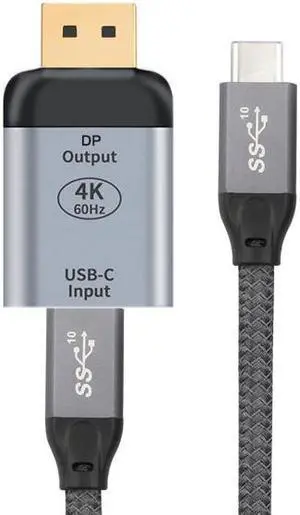 CYSM 10Gbps 100W Cable USB-C Type C Female Source to Displayport DP Sink HDTV Adapter 4K 60hz 1080p for Tablet & Phone & Laptop