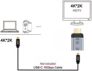 KAIBOXIXI USB-C Type C Female Source to HDMI Sink HDTV Adapter 4K 60hz 1080p for Tablet & Phone & Laptop