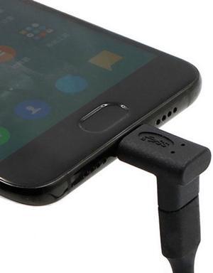 Xiwai Cable 90 Degree Up or Down Angled Reversible USB 3.1 Type-C Male to Female Extension Adapter for Laptop & Phone