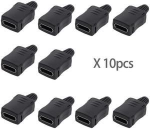 Cablecc CY UC-071 10set DIY 4pin USB 2.0 Type C Female Socket Connector SMT type with PC BoardHousing3.0mm SR
