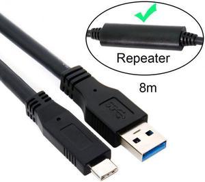 Chenyang UC-199-BK-8.0M 8m USB-C USB 3.1 Type C Male to USB3.0 Type A Male Data GL3523 Repeater Cable for TabletPhoneHard Disk Drive