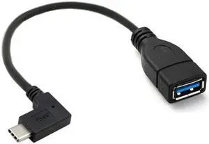 CYSM 90 Degree Right Angled USB-C USB 3.1 Type C Male to  A Female OTG Data Cable for Macbook Tablet Mobile Phone