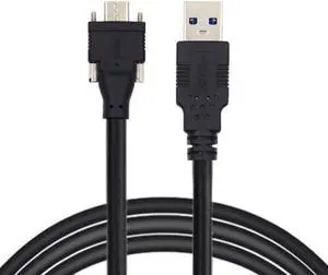 HKCY 5 Meters USB 3.1 Type-C Dual Locking Connector to Standard USB3.0 Data Cable for Camera With Panel Mount Screw
